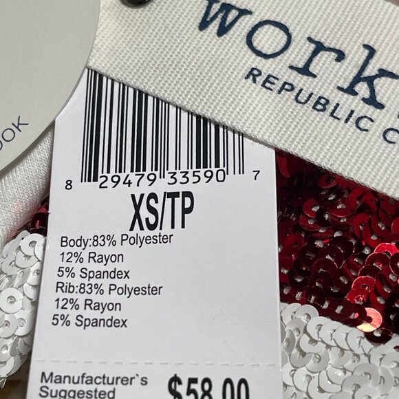 Workshop Republic Womens White Sequin Pug Sweatshirt Size XS Christmas Holiday - Picture 6 of 9